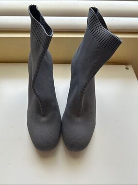MIA Grey Knit Sock Ankle Boots